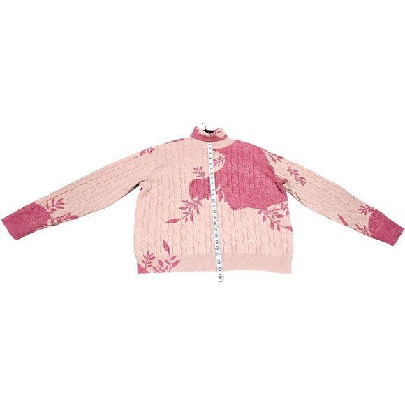 Honest Edit Pink Cable Knit Patterned Pullover Sweater XL - Picture 8 of 9